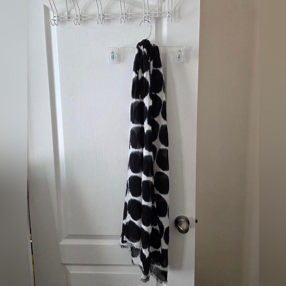 Banana Republic Black and White Polka Dot Scarf